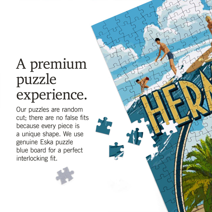 Hermosa Beach, California, Montage Scenes, Jigsaw Puzzle Puzzle Lantern Press 