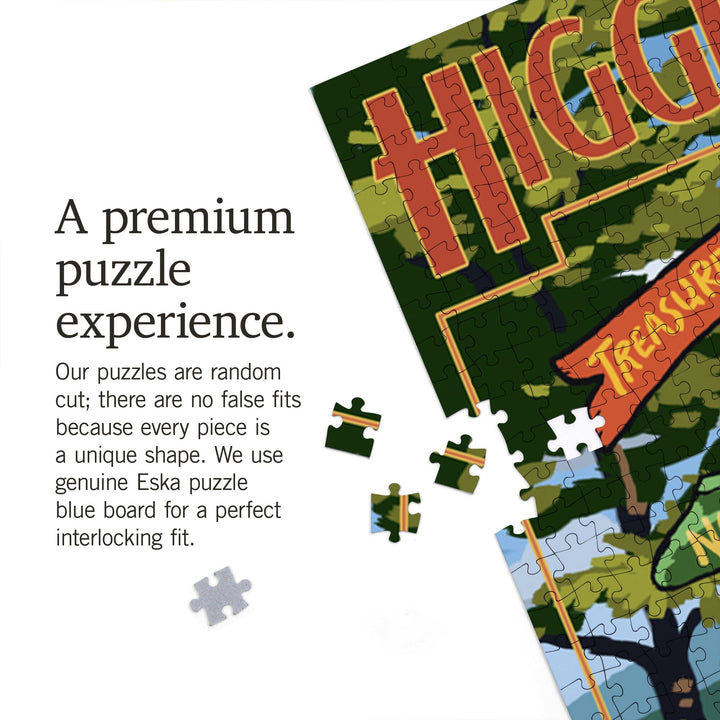 Higgins Lake, Michigan, Destinations Sign, Jigsaw Puzzle Puzzle Lantern Press 