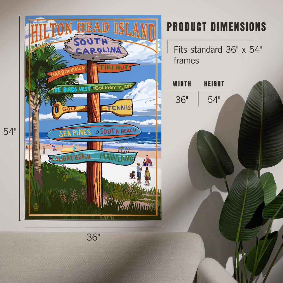 Hilton Head Island, South Carolina, Destinations Sign, Art & Giclee Prints Art Lantern Press 