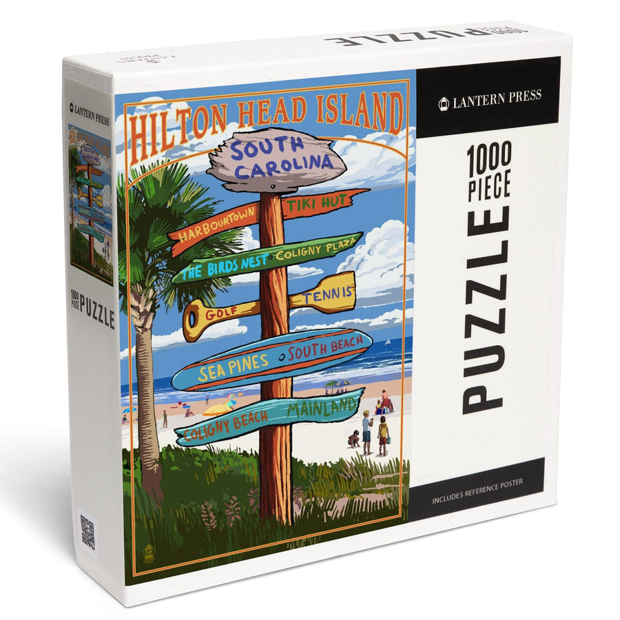 Hilton Head Island, South Carolina, Destinations Sign, Jigsaw Puzzle Puzzle Lantern Press 