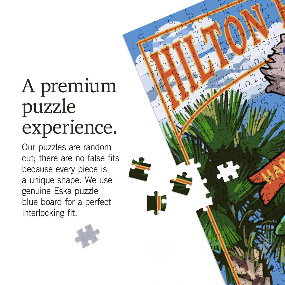 Hilton Head Island, South Carolina, Destinations Sign, Jigsaw Puzzle Puzzle Lantern Press 
