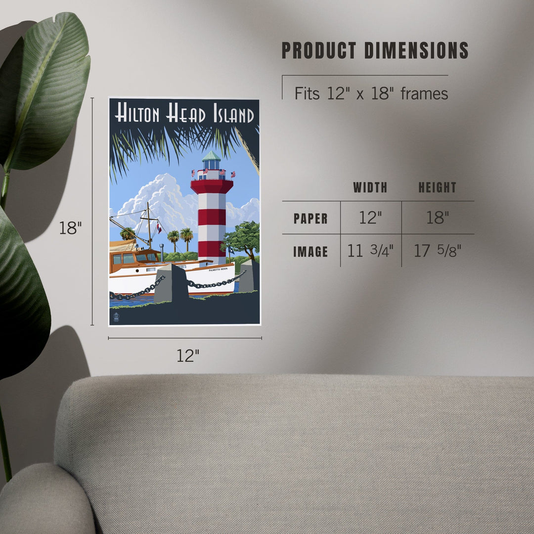 Hilton Head Island, South Carolina, Harbour Town Lighthouse, Art & Giclee Prints Art Lantern Press 