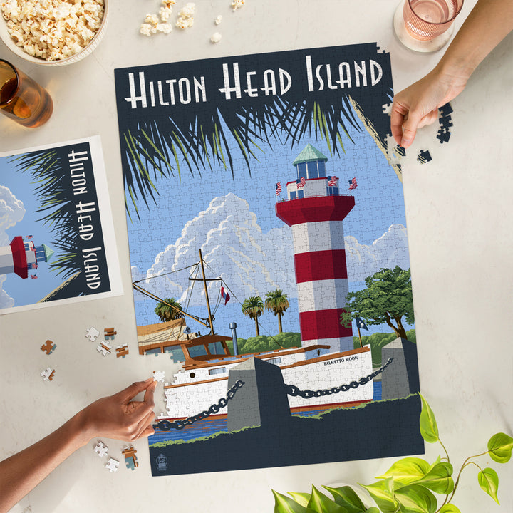 Hilton Head Island, South Carolina, Harbour Town Lighthouse, Jigsaw Puzzle Puzzle Lantern Press 