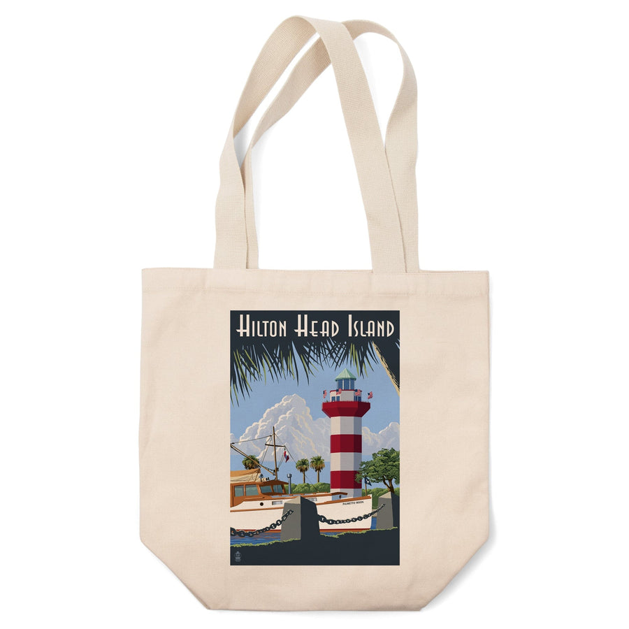 Hilton Head Island, South Carolina, Harbour Town Lighthouse, Lantern Press Artwork, Tote Bag Totes Lantern Press 