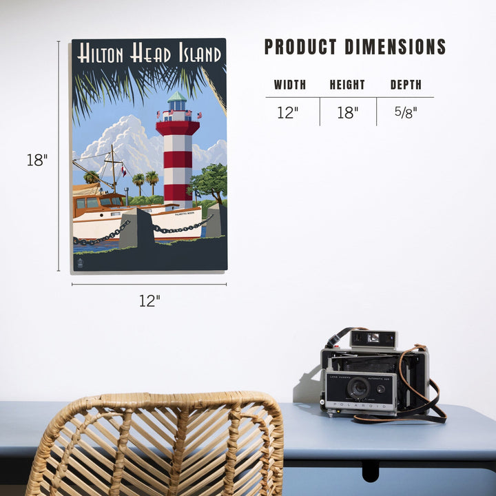 Hilton Head Island, South Carolina, Harbour Town Lighthouse, Lantern Press Artwork, Wood Signs and Postcards Wood Lantern Press 