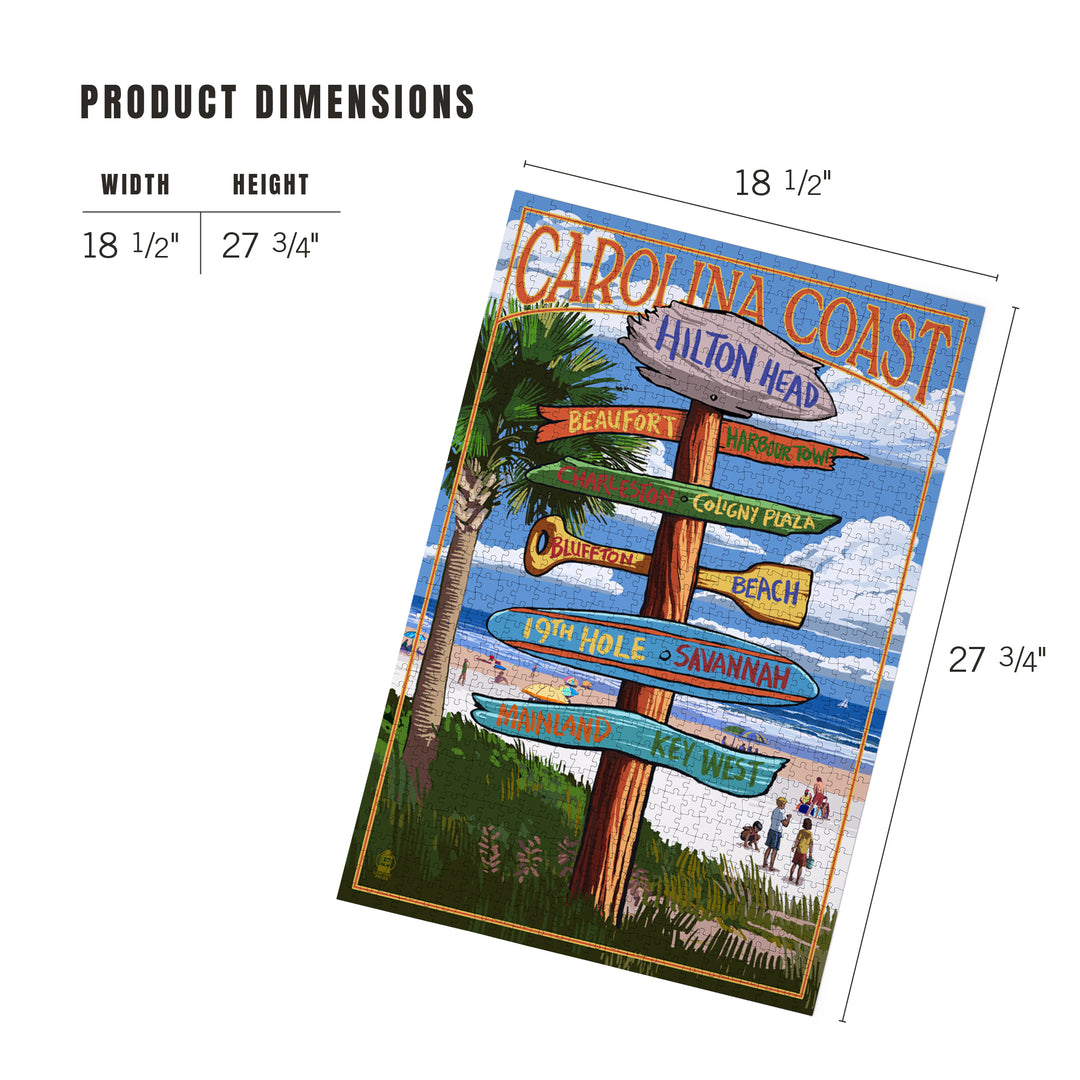 Hilton Head, South Carolina, Destinations Sign, Jigsaw Puzzle Puzzle Lantern Press 