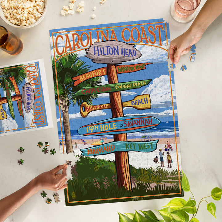 Hilton Head, South Carolina, Destinations Sign, Jigsaw Puzzle Puzzle Lantern Press 