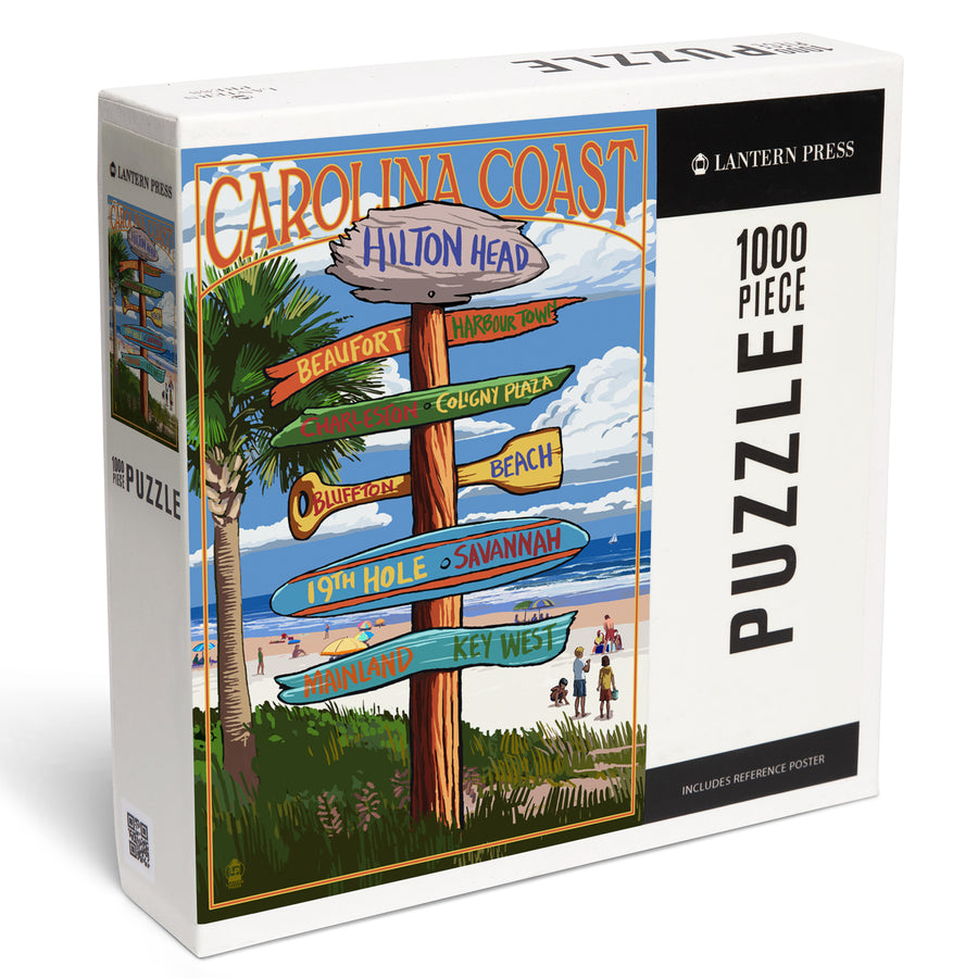 Hilton Head, South Carolina, Destinations Sign, Jigsaw Puzzle Puzzle Lantern Press 