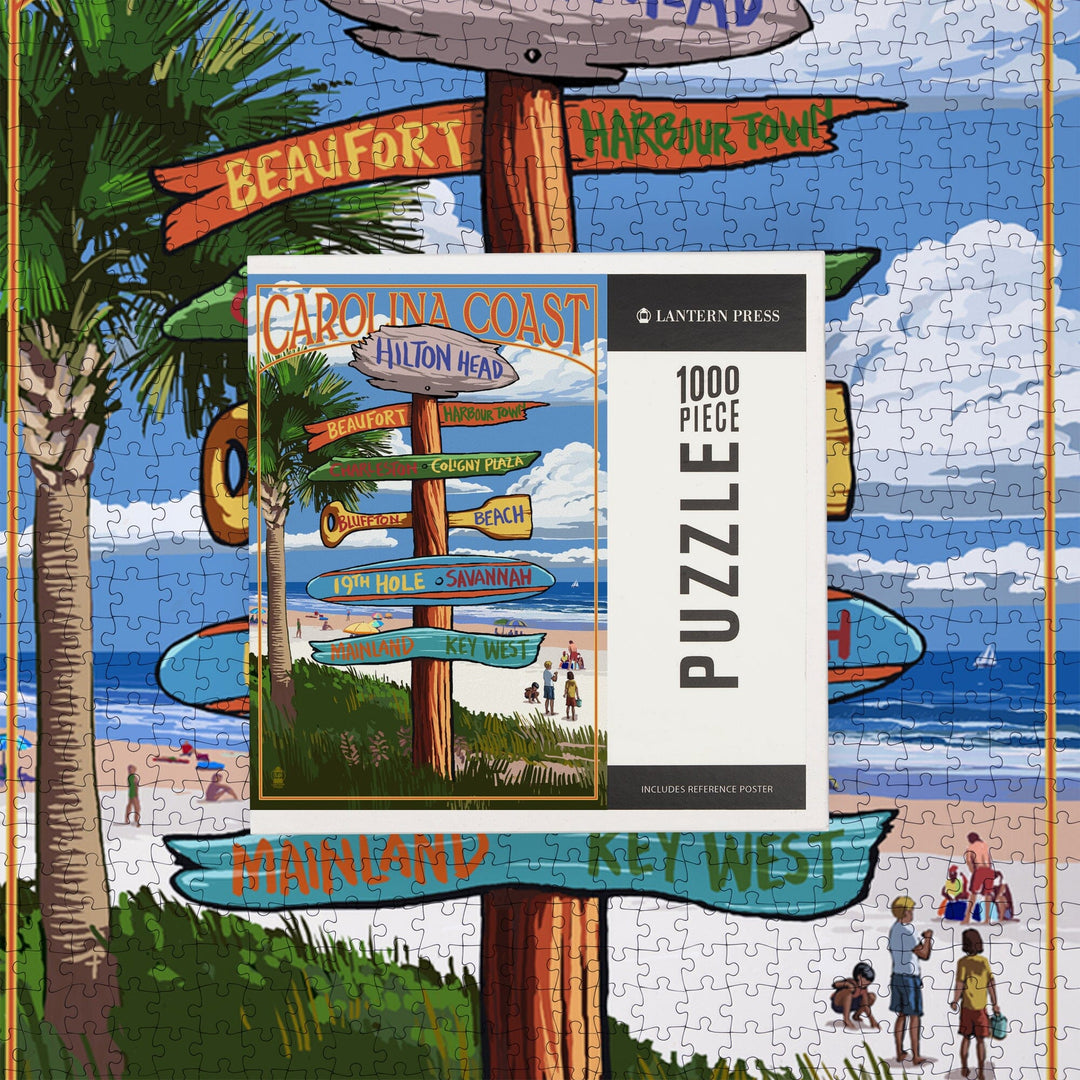 Hilton Head, South Carolina, Destinations Sign, Jigsaw Puzzle Puzzle Lantern Press 
