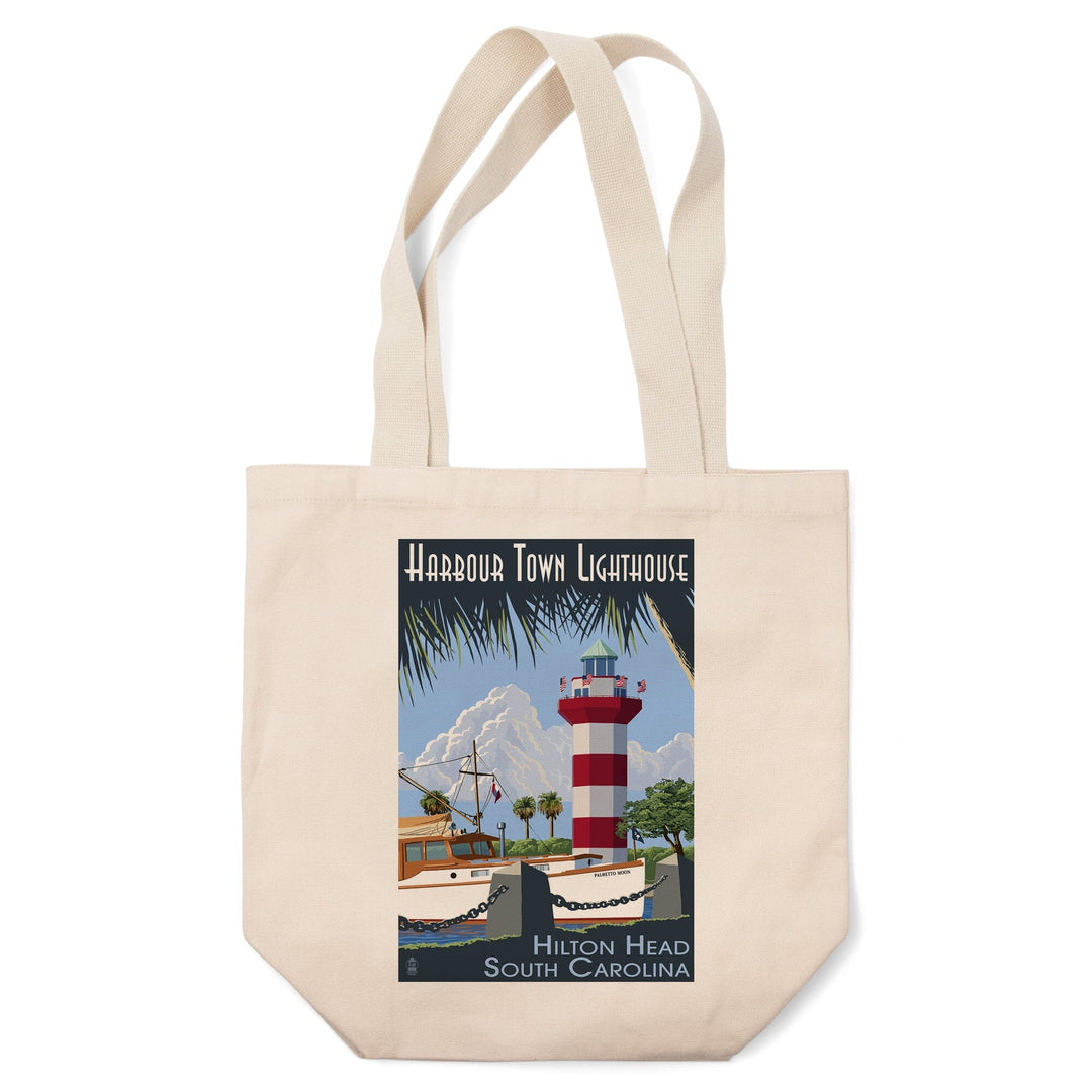 Hilton Head, South Carolina, Harbour Town Lighthouse, Lantern Press Artwork, Tote Bag Totes Lantern Press 