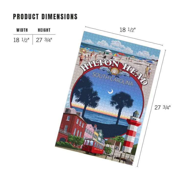 Hilton Head, South Carolina, Montage, Jigsaw Puzzle Puzzle Lantern Press 