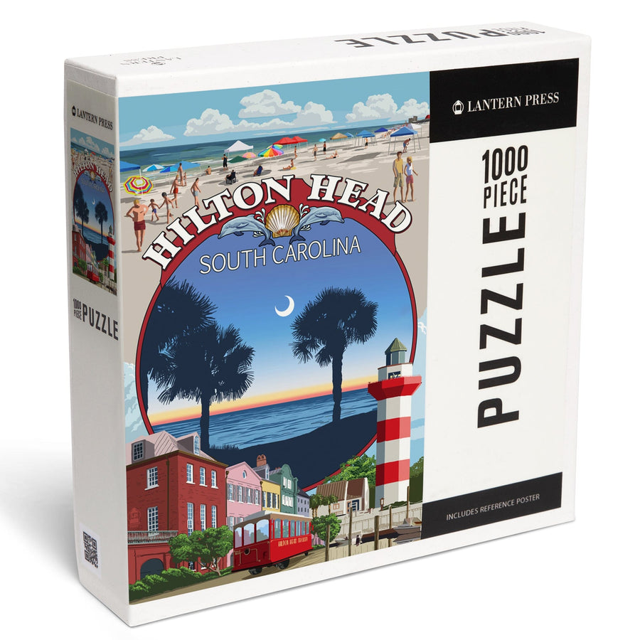 Hilton Head, South Carolina, Montage, Jigsaw Puzzle Puzzle Lantern Press 