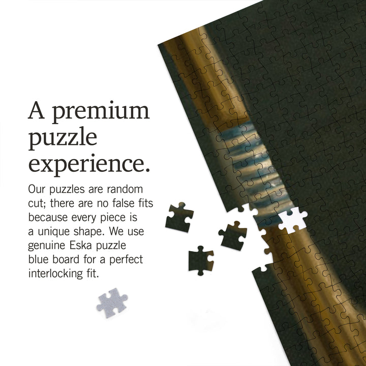 Hockey Stick and Puck, Oil Painting, Jigsaw Puzzle Puzzle Lantern Press 