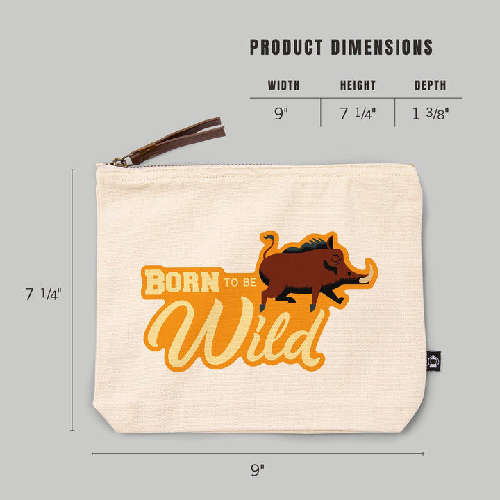 Hog, Born to be Wild, Geometric, Contour, Lantern Press Artwork, Accessory Go Bag - Lantern Press