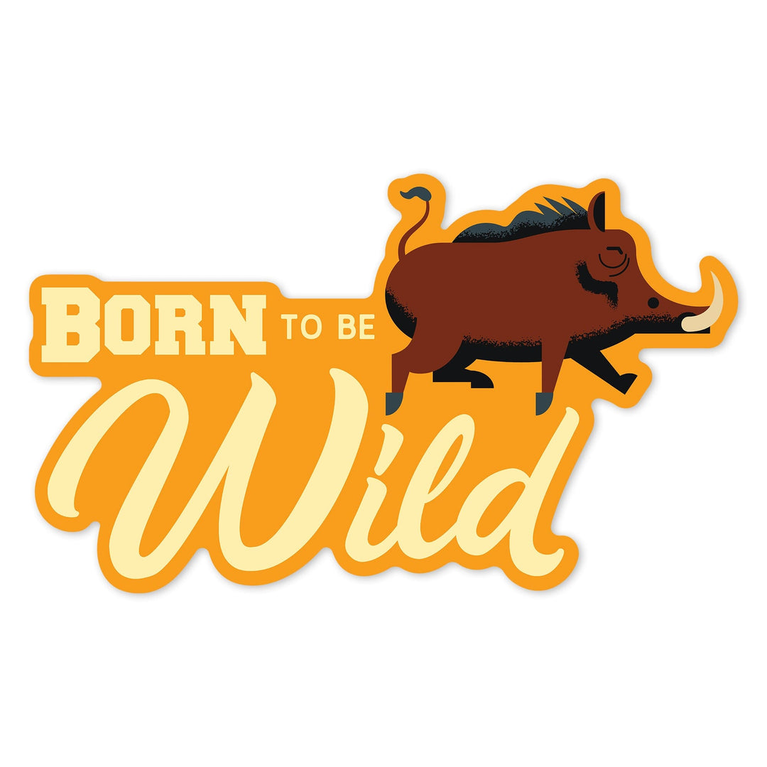 Hog, Born to be Wild, Geometric, Contour, Lantern Press Artwork, Vinyl Sticker - Lantern Press