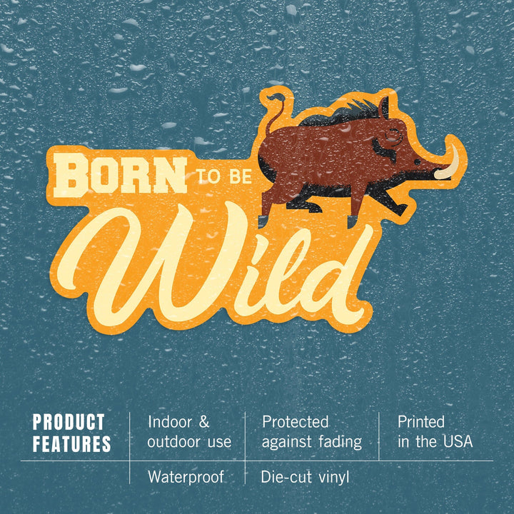 Hog, Born to be Wild, Geometric, Contour, Lantern Press Artwork, Vinyl Sticker - Lantern Press