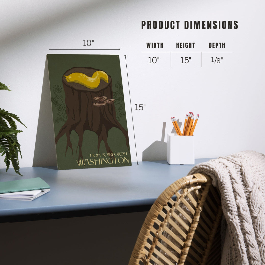 Hoh Rainforest, Washington, Banana Slug, Letterpress, Lantern Press Poster, Wood Signs and Postcards - Lantern Press