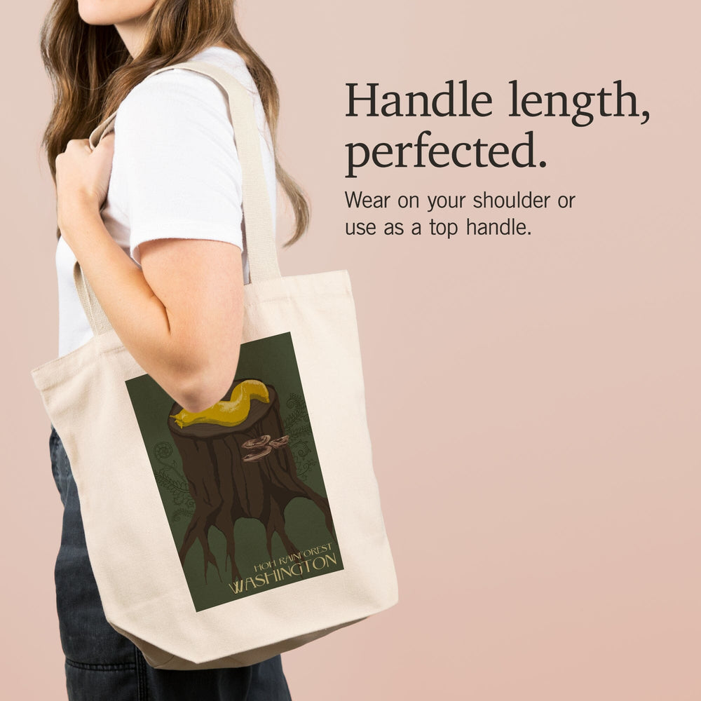 Hoh Rainforest, Washington, Banana Slug, Letterpress, Tote Bag Totes Lantern Press 