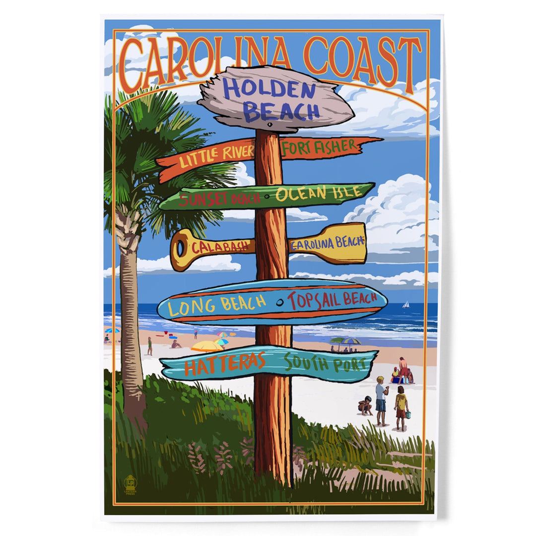 Holden Beach, North Carolina, Destinations Sign, Art & Giclee Prints - Lantern Press