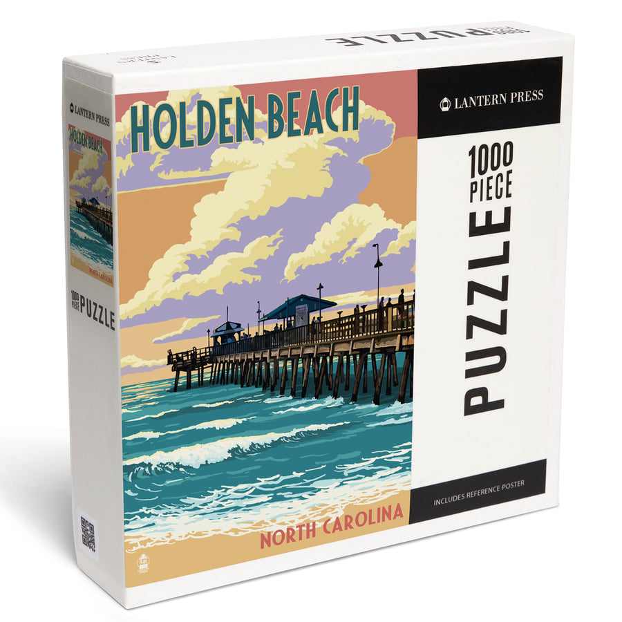 Holden Beach, North Carolina, Fishing Pier, Jigsaw Puzzle Puzzle Lantern Press 
