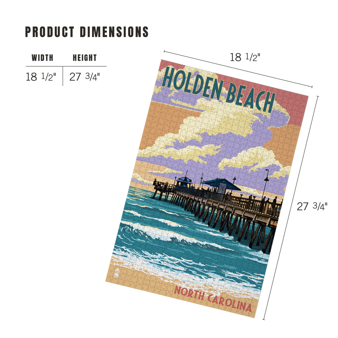 Holden Beach, North Carolina, Fishing Pier, Jigsaw Puzzle Puzzle Lantern Press 