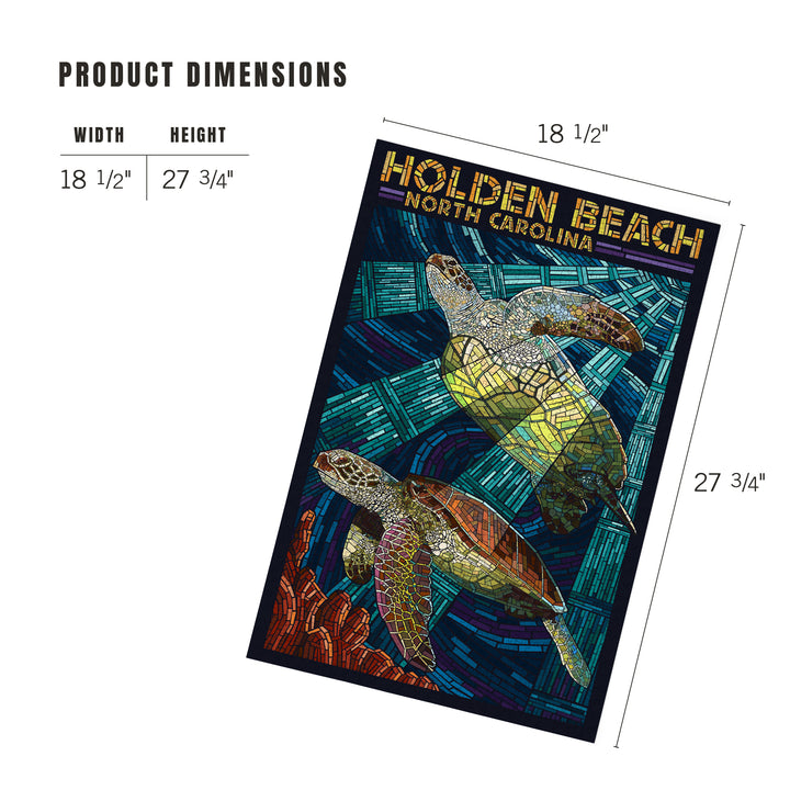 Holden Beach, North Carolina, Sea Turtle Paper Mosaic, Jigsaw Puzzle Puzzle Lantern Press 