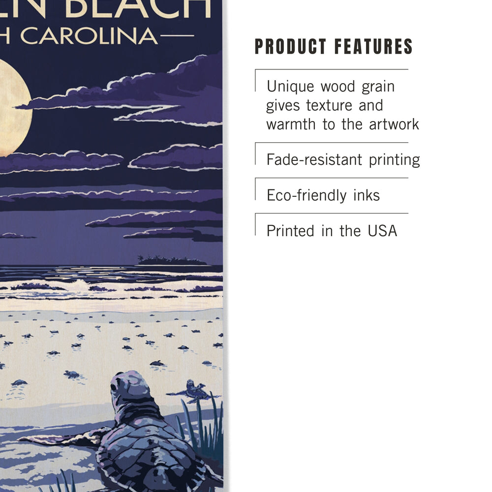 Holden Beach, North Carolina, Sea Turtles Hatching, Lantern Press Artwork, Wood Signs and Postcards - Lantern Press