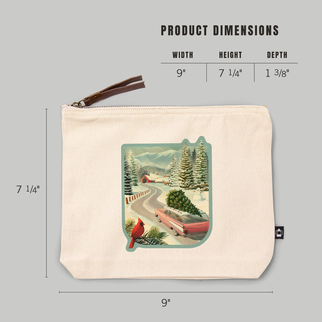 Holiday Tradition,, Organic Cotton Zipper Pouch, Go Bag Go Bag Lantern Press 