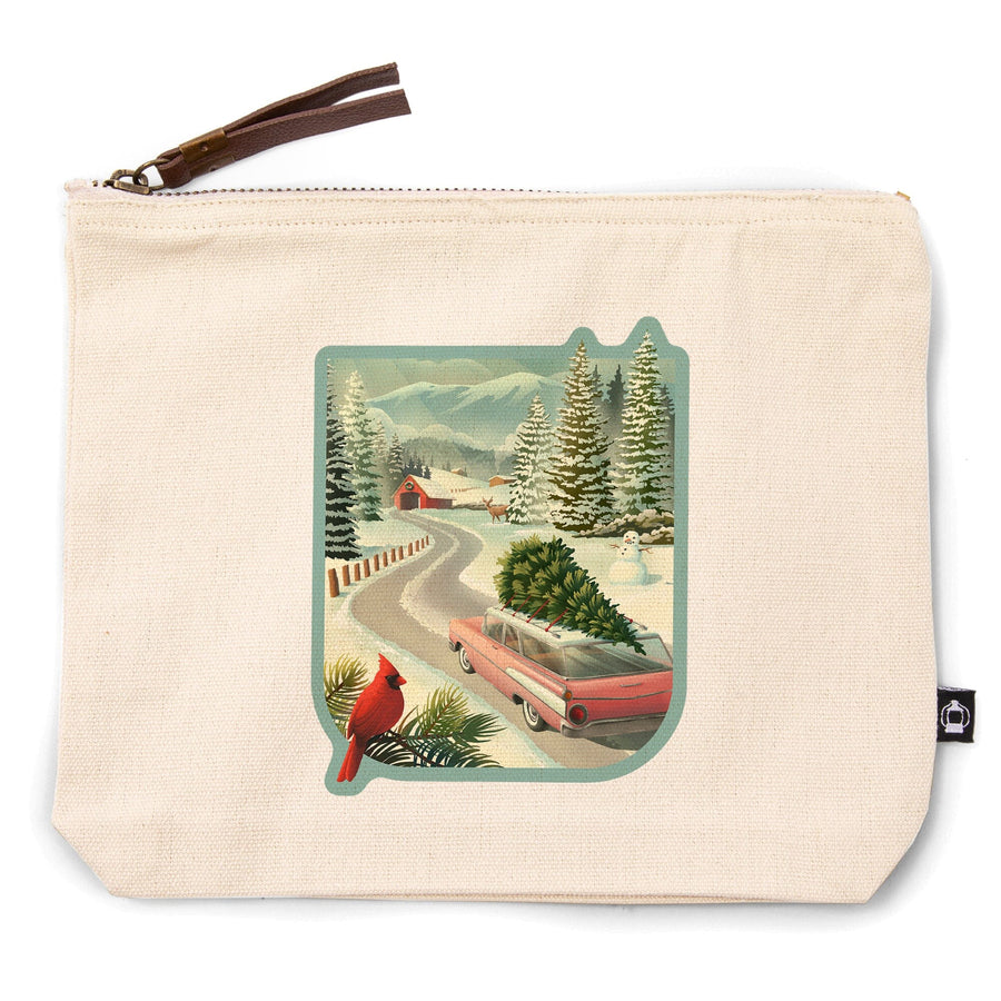 Holiday Tradition,, Organic Cotton Zipper Pouch, Go Bag Go Bag Lantern Press 