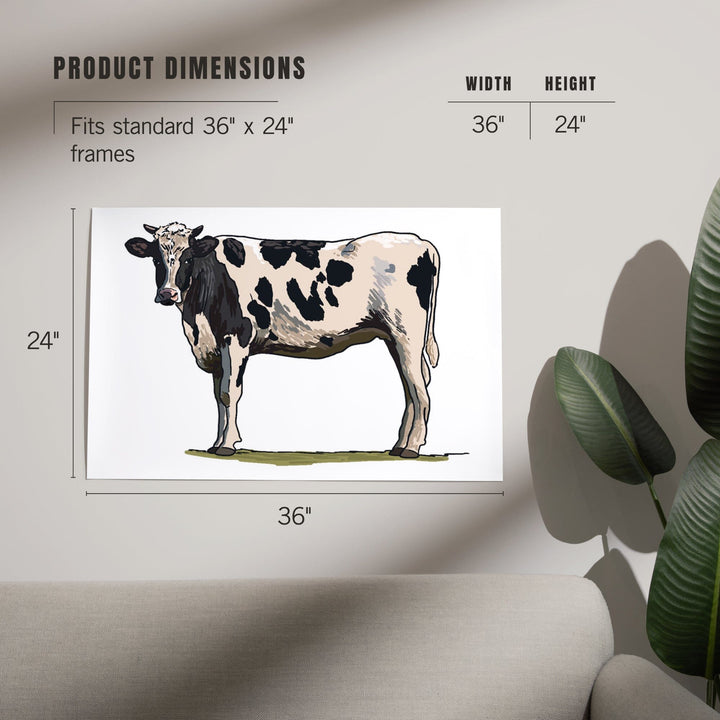 Holstein Cow, Icon, Art & Giclee Prints Art Lantern Press 