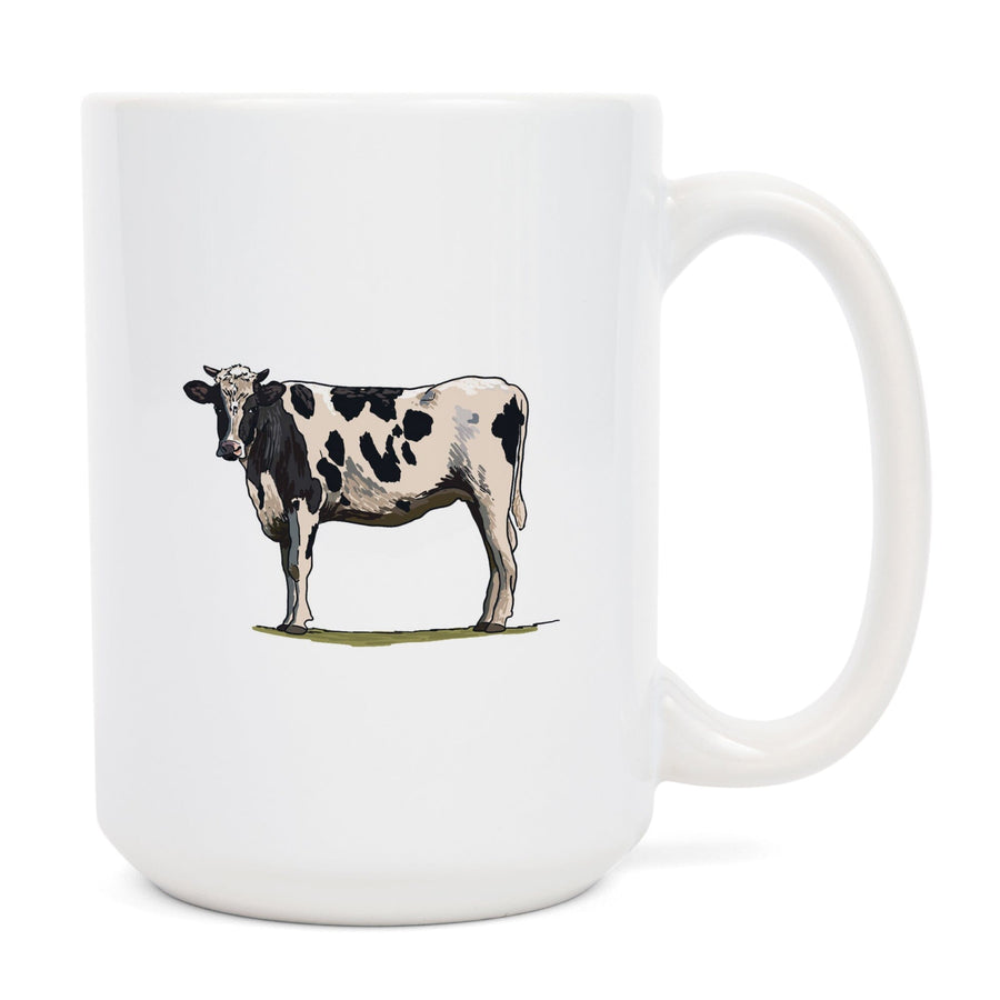Holstein Cow, Icon, Lantern Press Artwork, Ceramic Mug Mugs Lantern Press 
