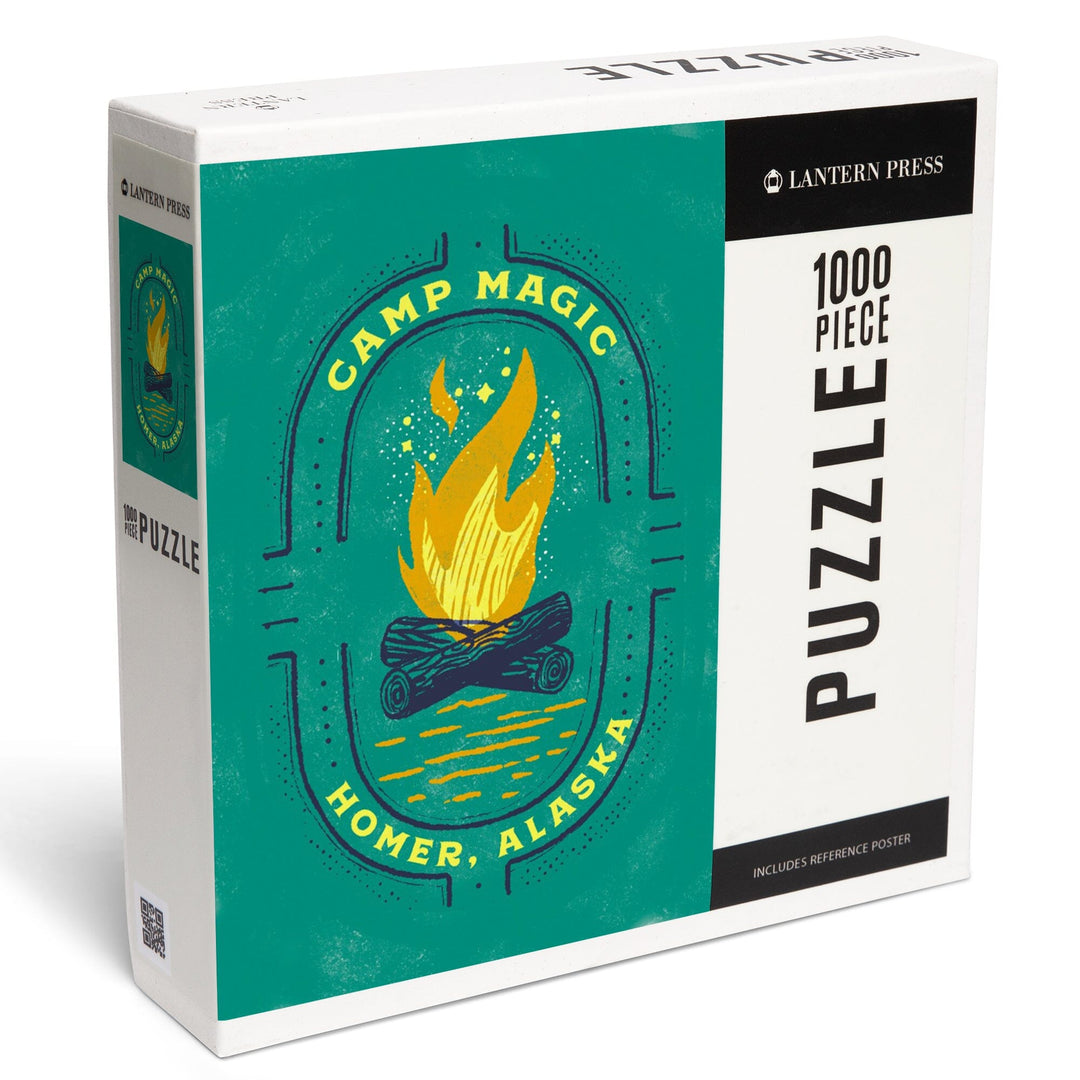 Homer, Alaska, Lake Life Series, Camp Magic, Contour, Jigsaw Puzzle Puzzle Lantern Press 