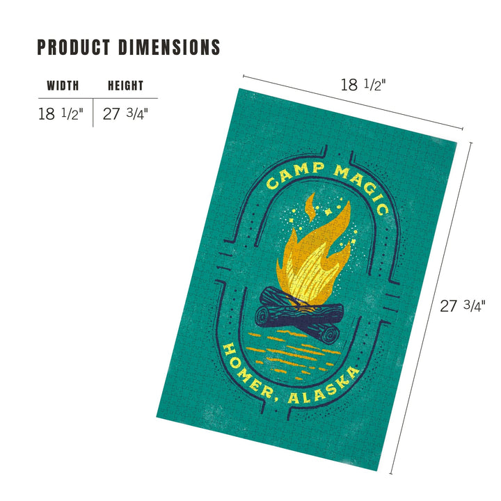 Homer, Alaska, Lake Life Series, Camp Magic, Contour, Jigsaw Puzzle Puzzle Lantern Press 