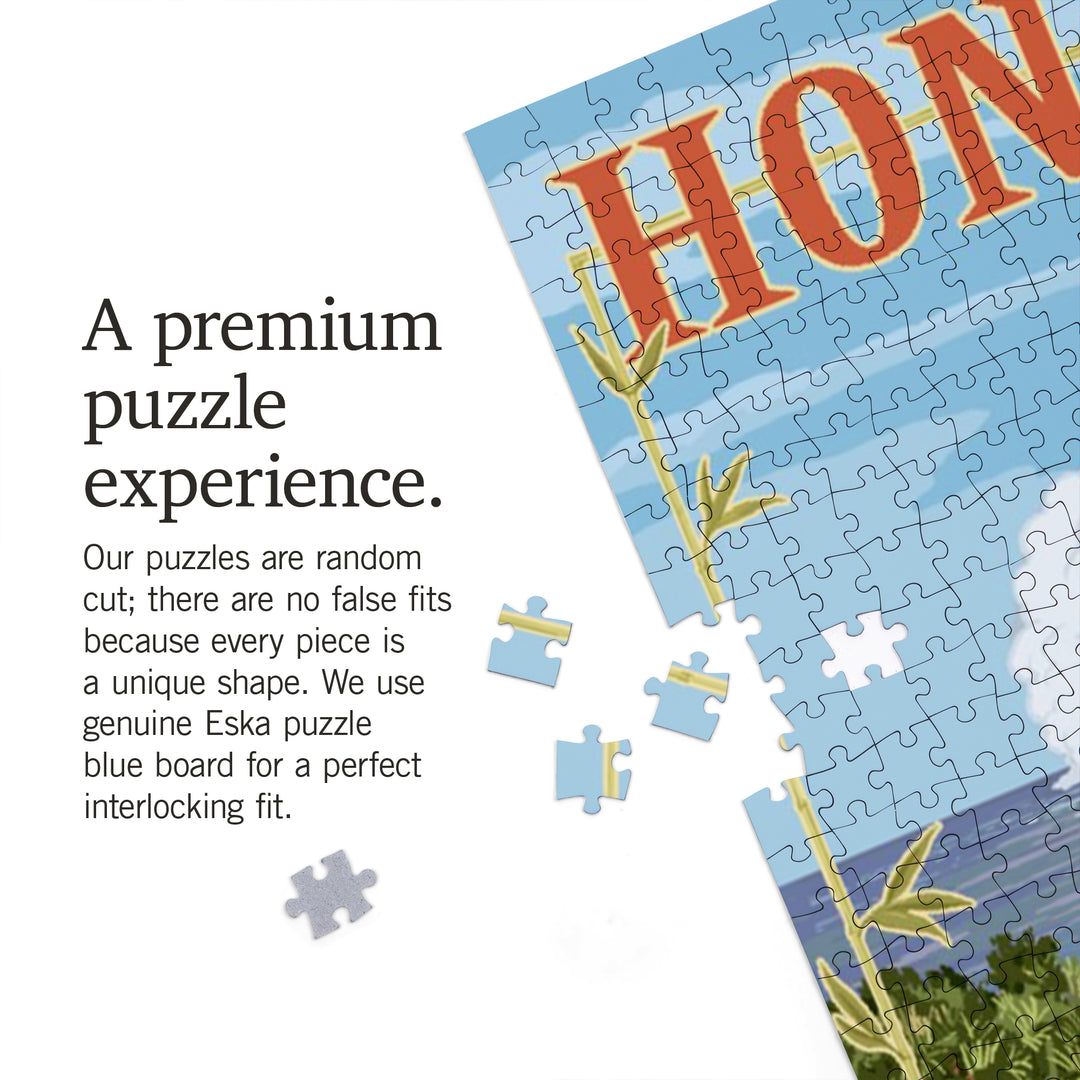 Honolulu, Hawaii, Camper Van, Jigsaw Puzzle Puzzle Lantern Press 