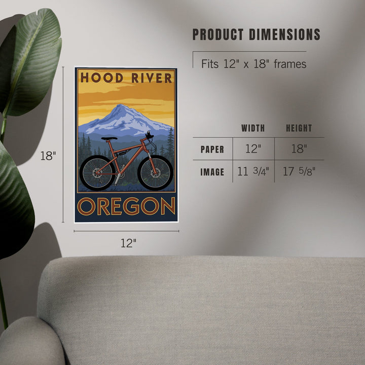 Hood River, Oregon, Mountain Bike Scene, Art & Giclee Prints Art Lantern Press 