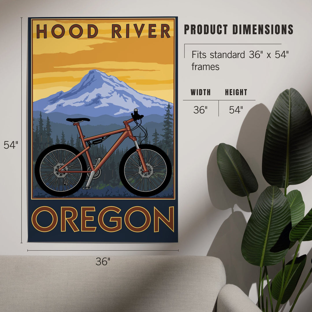 Hood River, Oregon, Mountain Bike Scene, Art & Giclee Prints Art Lantern Press 