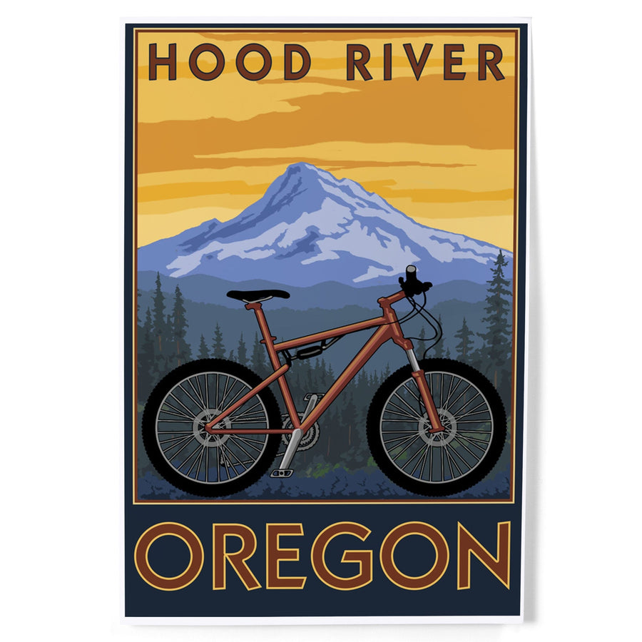 Hood River, Oregon, Mountain Bike Scene, Art & Giclee Prints Art Lantern Press 