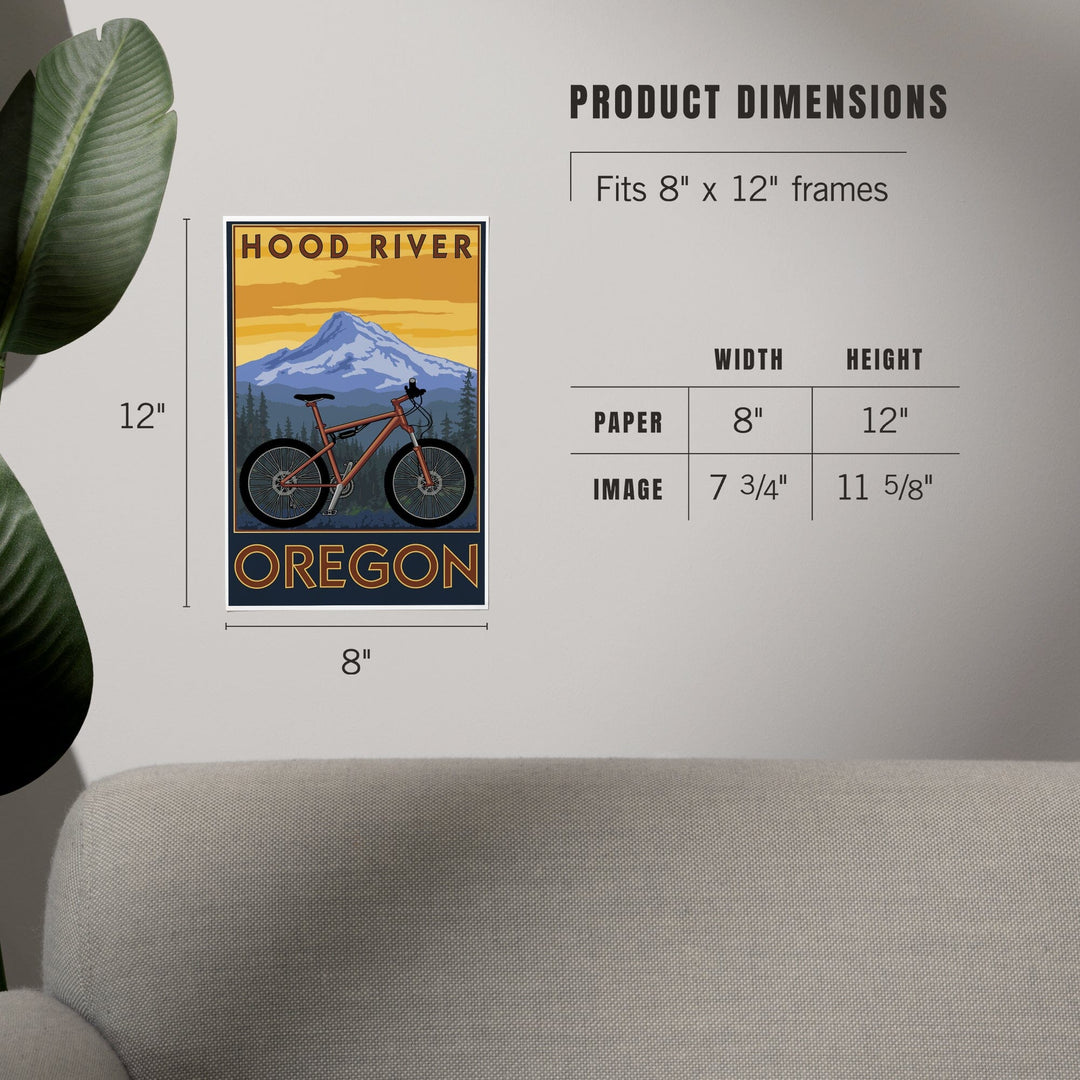 Hood River, Oregon, Mountain Bike Scene, Art & Giclee Prints Art Lantern Press 