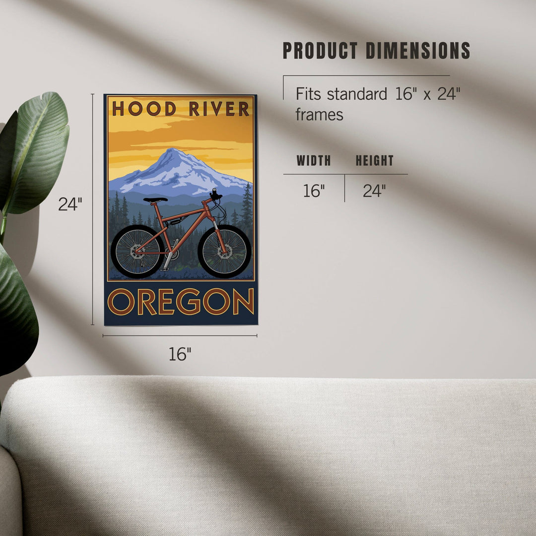 Hood River, Oregon, Mountain Bike Scene, Art & Giclee Prints Art Lantern Press 