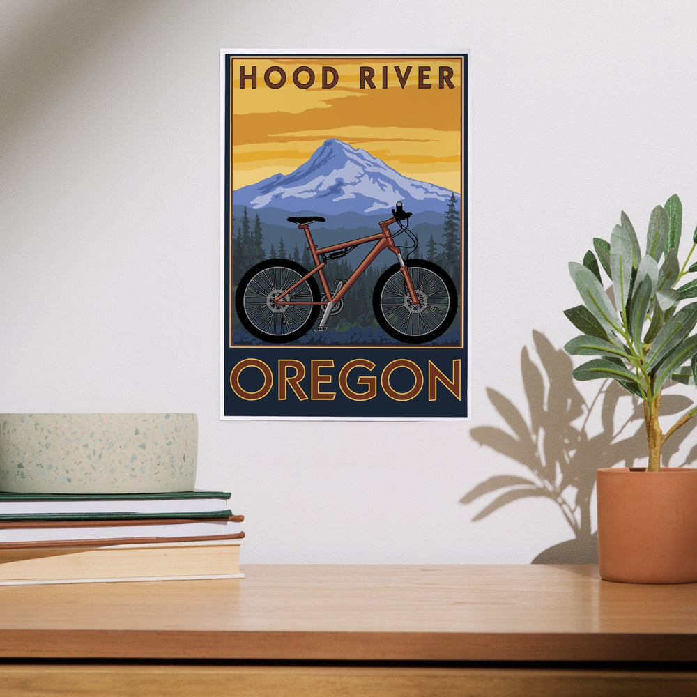 Hood River, Oregon, Mountain Bike Scene, Art & Giclee Prints Art Lantern Press 