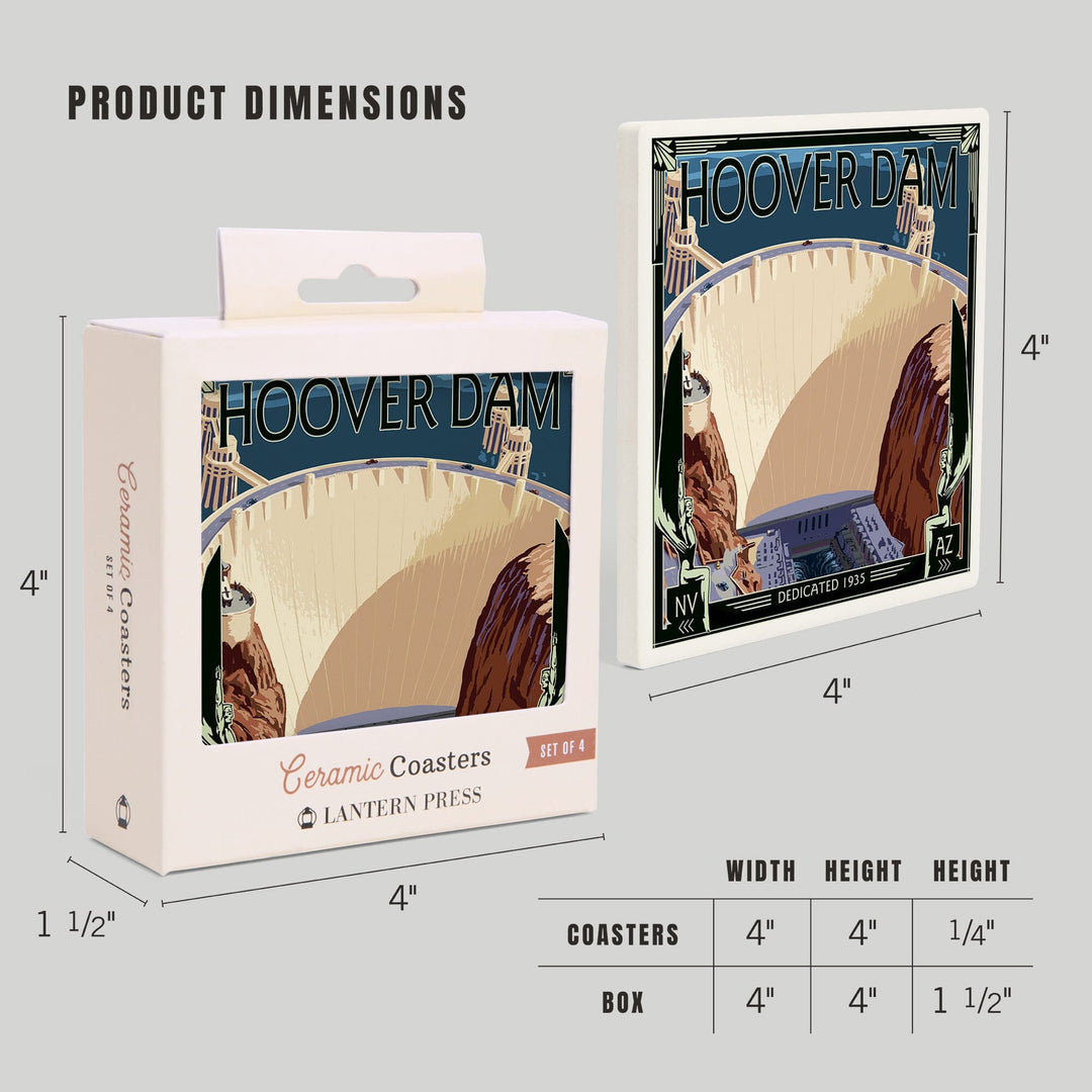 Hoover Dam Aerial, Coasters Coasters Lantern Press 
