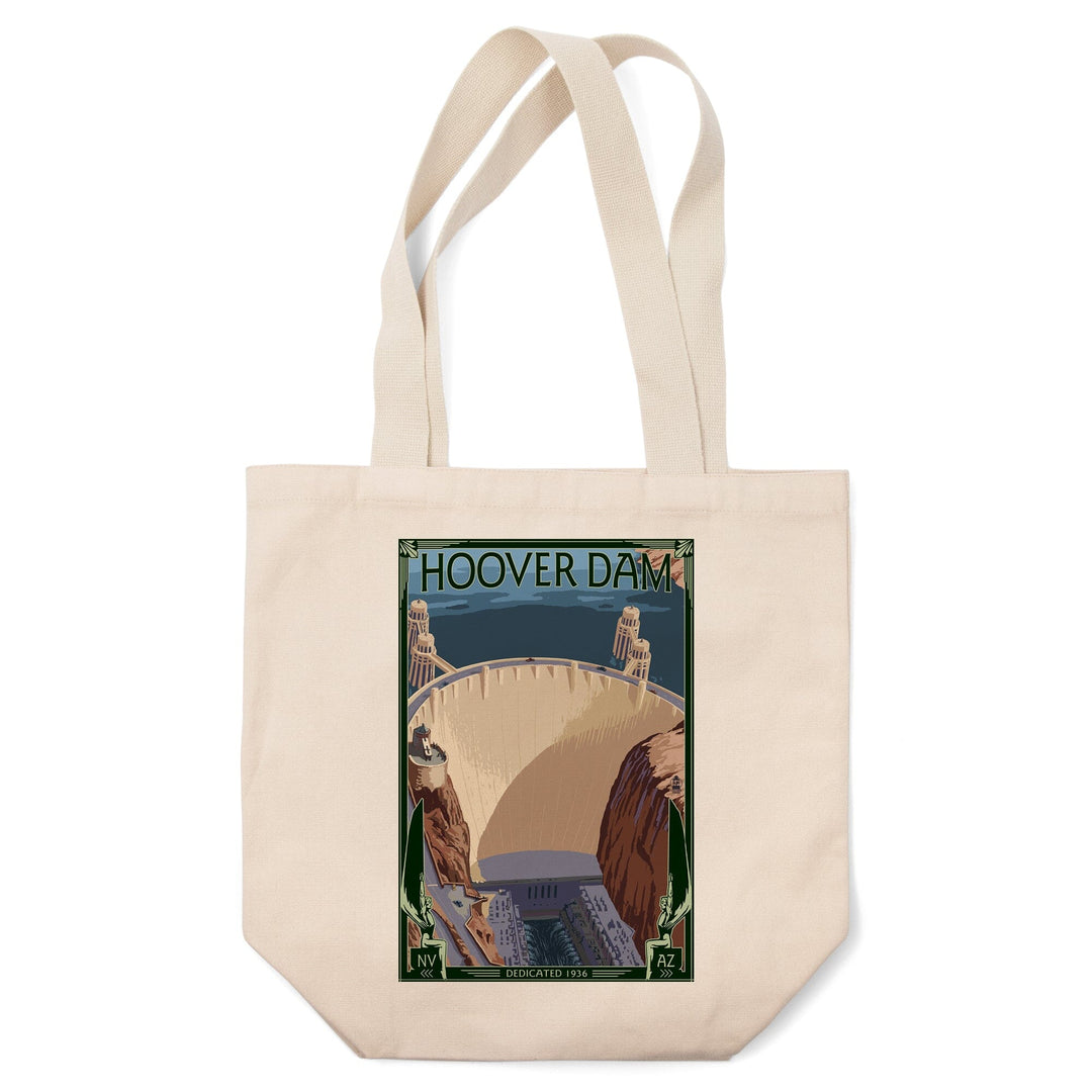 Hoover Dam Aerial, Lantern Press Artwork, Tote Bag - Lantern Press