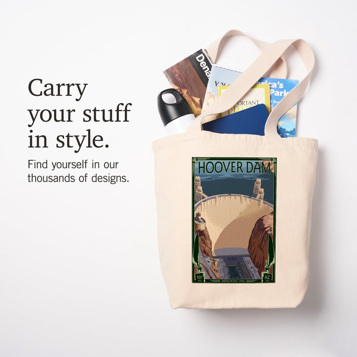 Hoover Dam Aerial, Tote Bag Totes Lantern Press 