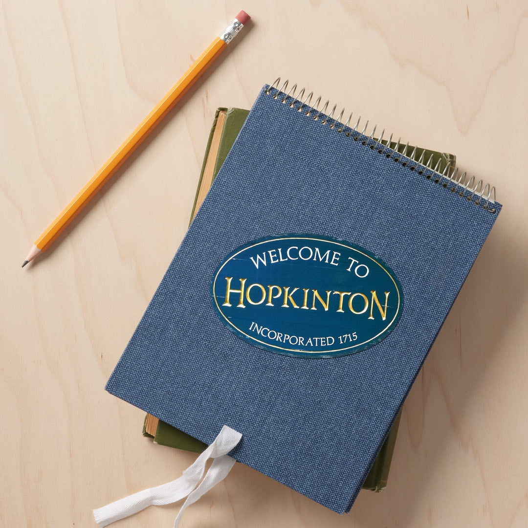 Hopkinton, Massachusetts, Welcome to Hopkinton, Contour, Photography, Vinyl Sticker Sticker Lantern Press 