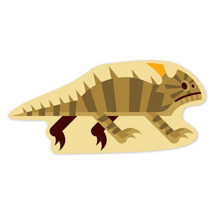 Horned Lizard, Geometric, Contour, Vinyl Sticker Sticker Lantern Press 