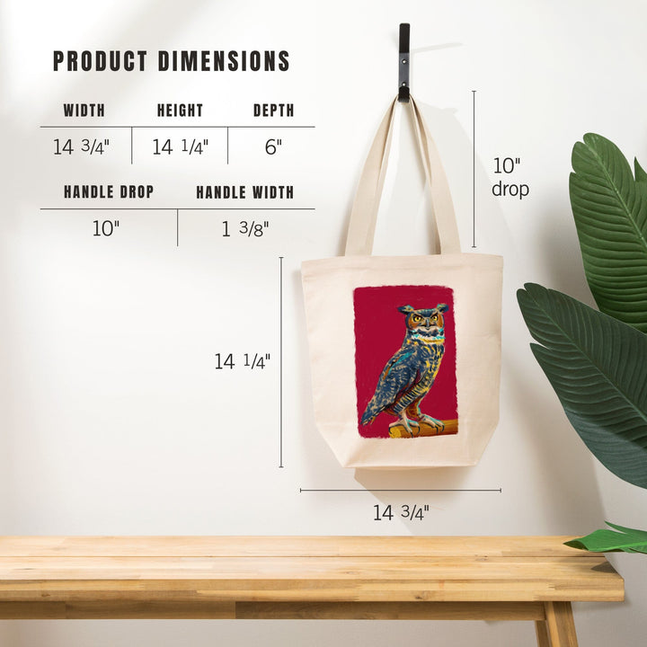Horned Owl, Vivid Style, Tote Bag Totes Lantern Press 