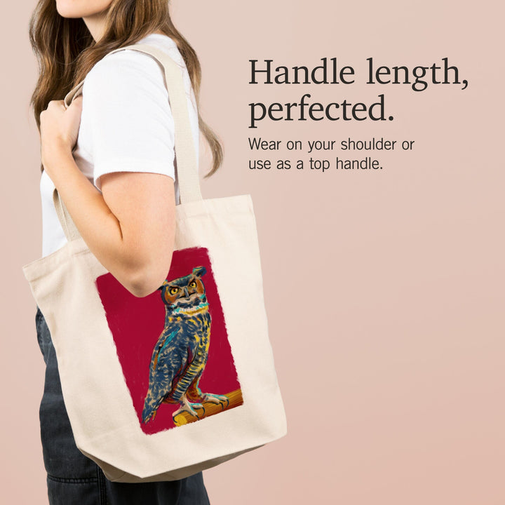 Horned Owl, Vivid Style, Tote Bag Totes Lantern Press 