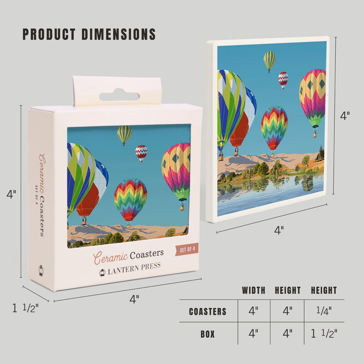 Hot Air Balloons, Coasters Coasters Lantern Press 