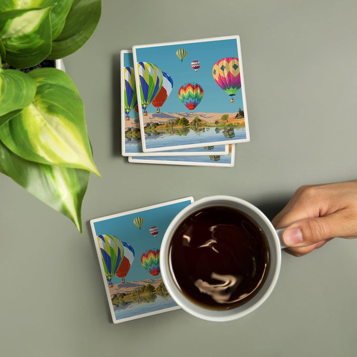 Hot Air Balloons, Coasters Coasters Lantern Press 