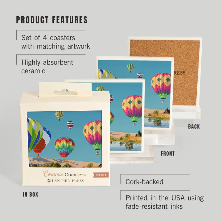 Hot Air Balloons, Coasters Coasters Lantern Press 